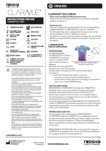 <p>CLARAVUE ECG Cables</p>