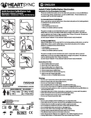 <p>HeartSync Defibrillation Pads<br />Instructions for Use</p>